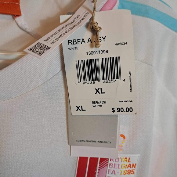 Adidas Belgium‎ Away Jersey Mens Size XL HK5034 New with Tags - Picture 10 of 13